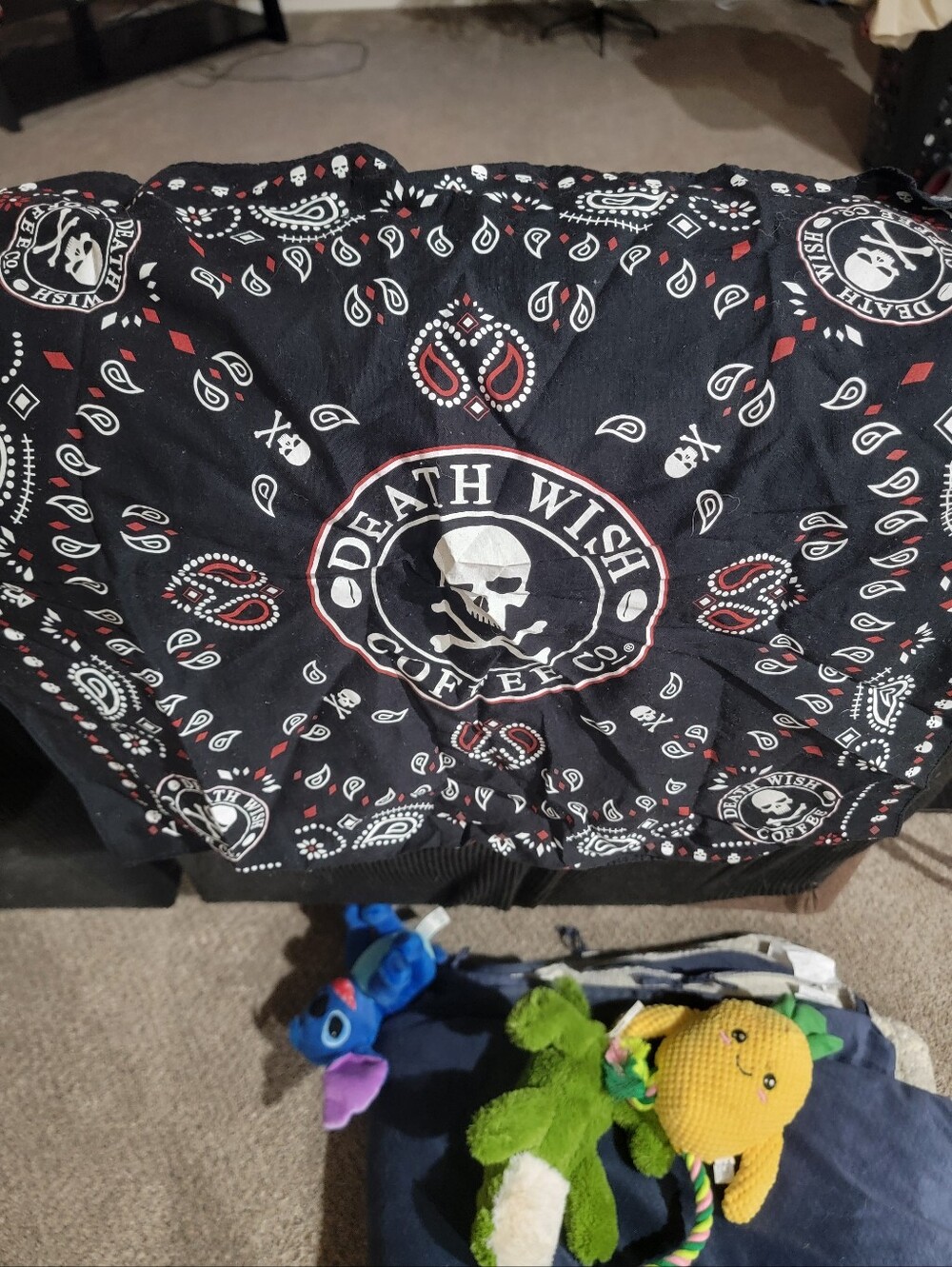 Death Wish Coffee Black Bandana with Skull Logo